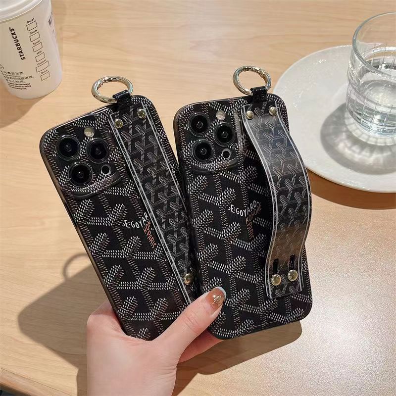 Goyard/ゴヤール ブランド iphone14/14 pro/14 pro maxケース 経典 Y柄 ハンドバンド付 リング付き