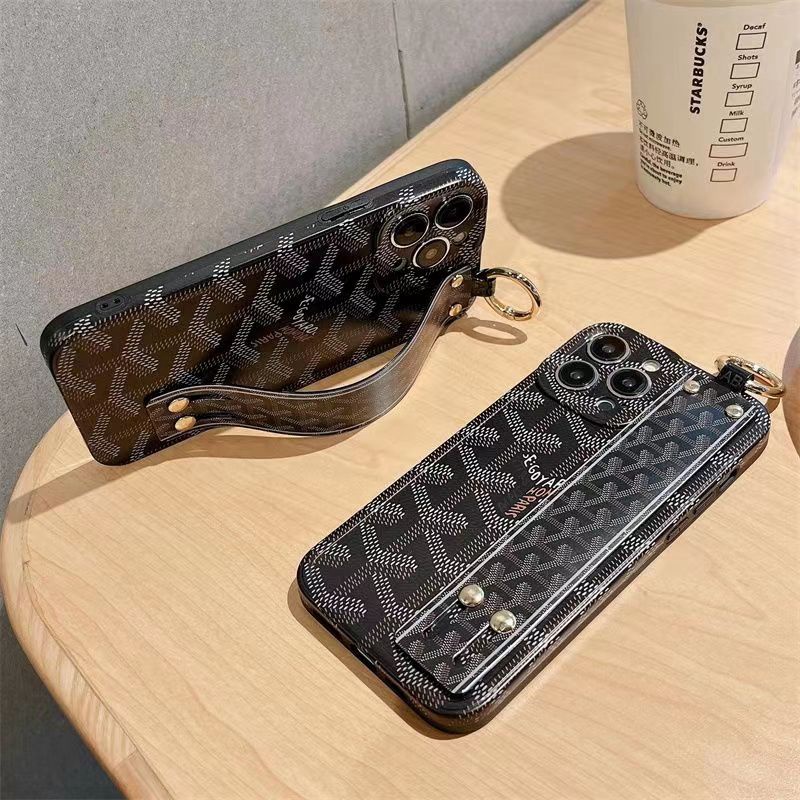 ゴヤールgoyardブランドiphone14 pro max/14plusケース可愛いバンドY柄リング付 アイフォン14ジャケット