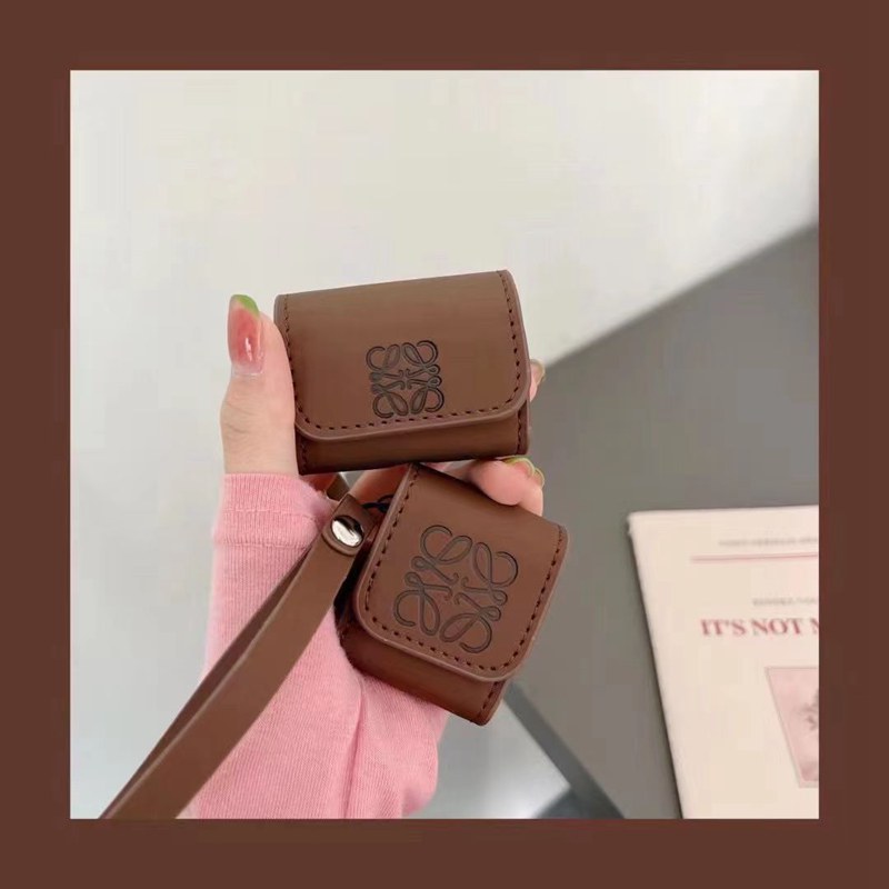 Loewe ハイブランド ロエベ AirPods Pro 2/3ケース かわいい レザー製 バック型 ストラップ付き モノグラム 保護性 紛失防止