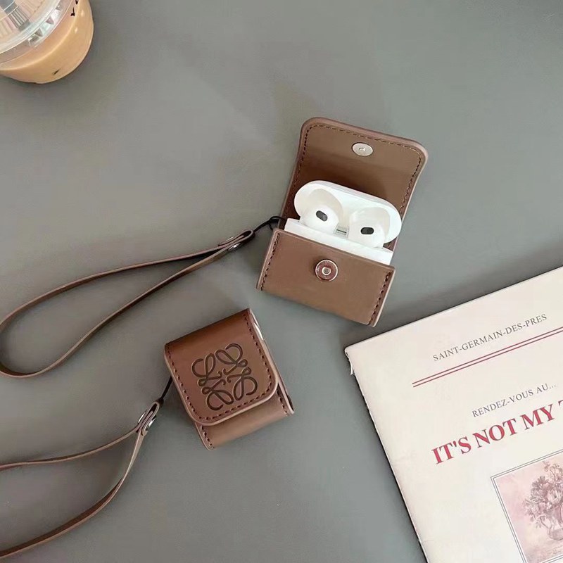 loeweロエベairpods pro2/3ケース可愛いチェーン革バック モノグラム ブランド エアーポッズ3/プロ2落下防止 収納 便利 男女