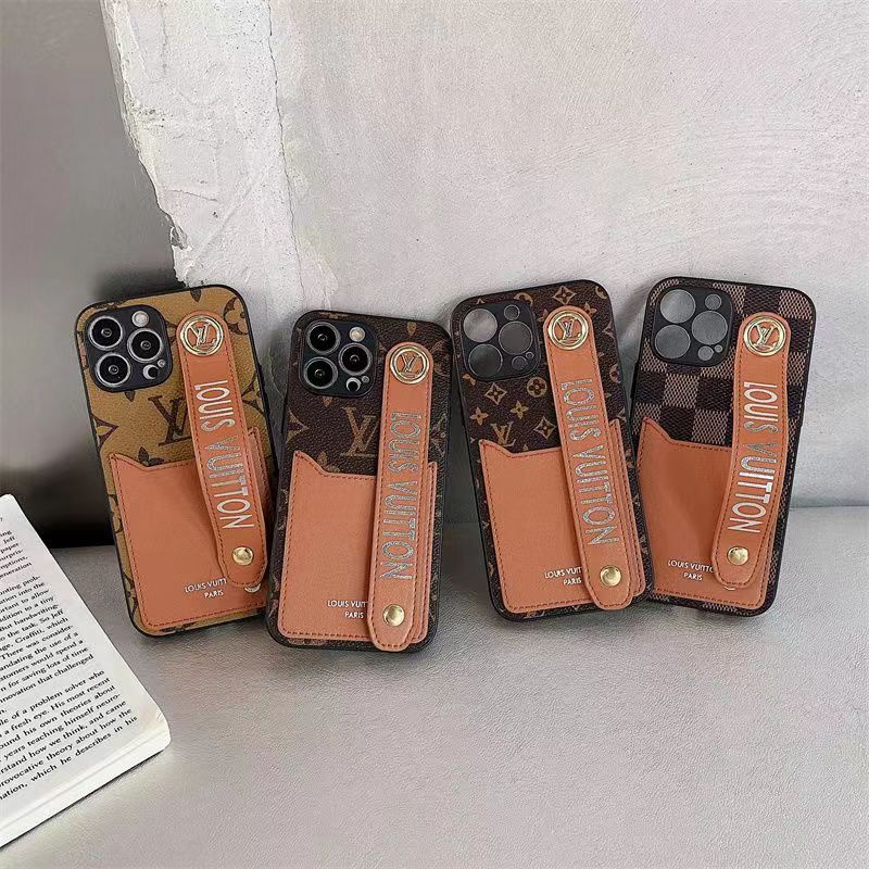 Louis Vuitton ブランド ルイヴィトン iphone 14/14 pro/14 pro maxケース かわいい 革 ハンドヘルド付き カード入り
