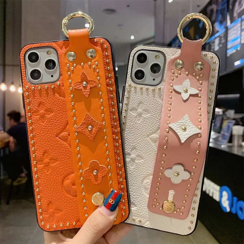 LV/ルイヴィトン ブランド iphone14 pro max/14plusケース 経典 リベット ハンドバンド付 リング ジャケット型 レザー製 モノグラム柄 スタンド機能