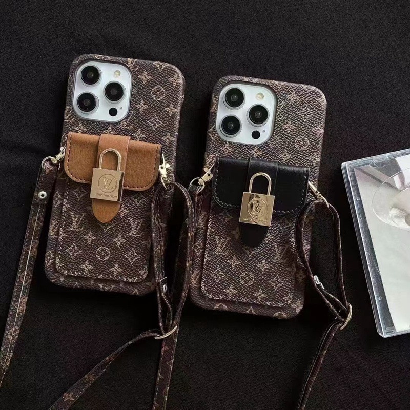 Lv ルイヴィトン個性潮 iphone 15 plus 14ケース ストラップ付 カード入れ ファッションアイフォン15プロ スマホケース ブランド