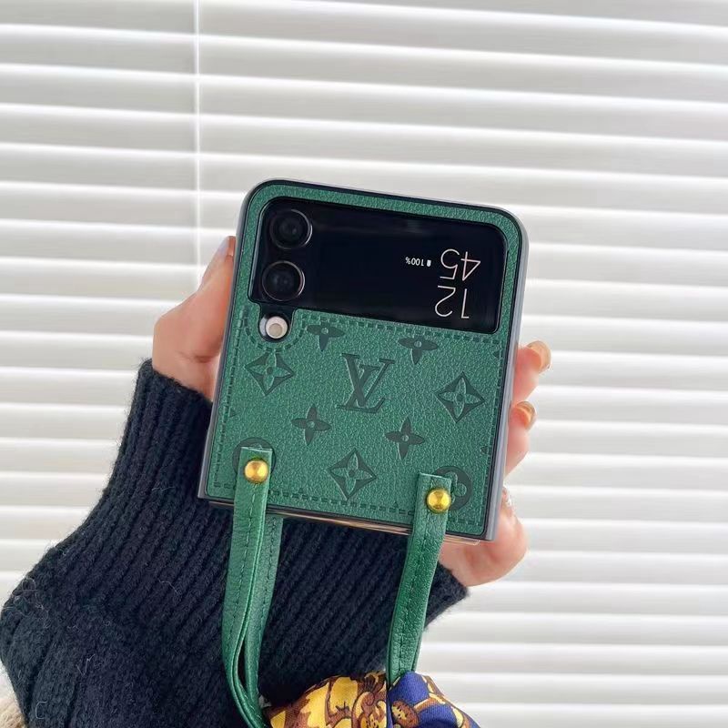 ヴィトンgalaxy z flip5/4/3/2/1ケースlv折畳み革チェーン モノグラム安い ブランド可愛い 保護 ギャラクシーZフリップ5/4男女