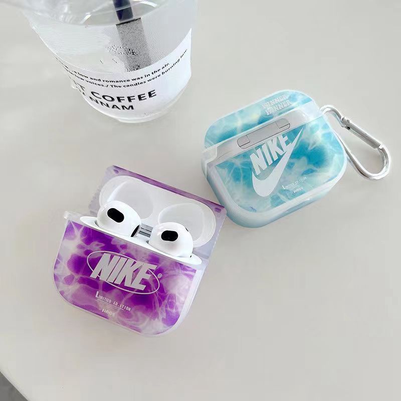 nikeナイキairpods pro2/3ケース お洒落クリア スウッシュ カラビナ ブランド エアーポッズ プロ2/3男女