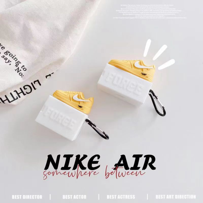 NIKE ブランド ナイキ AirPods Pro 2/3ケース かわいい スニーカー柄 スポーツ風 鞋柄 AIR JORDAN カラビナ付き シリコン 紛失防止
