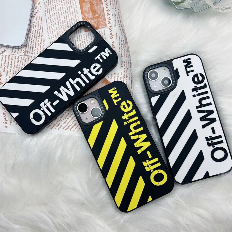 Off-White オフホワイト iphone14/14pro/14 pro max/14 plusケース かわいい モノグラム 矢印柄 ジャケット型 ブランド シリコン