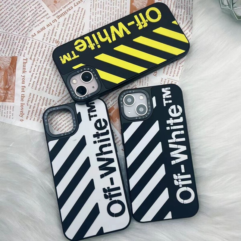 オフホワイトoff-whiteブランドiphone14pro max/14plusケース可愛いジャケット矢印TPUモノグラム個性アイフォン14プロマックス男女