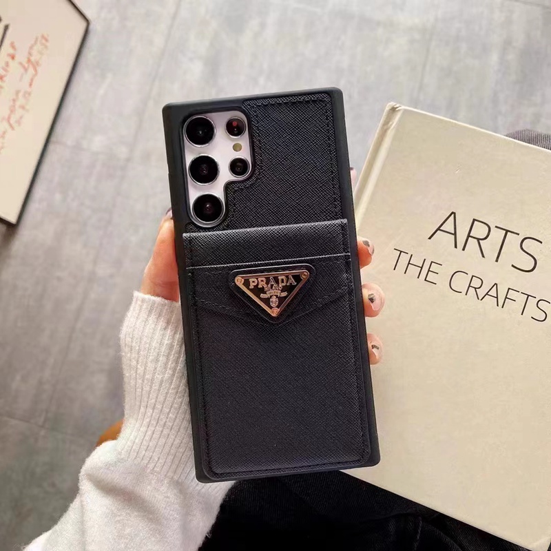 PRADA プラダ ハイブランド iPhone 14/14 Pro/14 Pro max/14 Plusケース カード入り レザー 背面バッグ モノグラム
