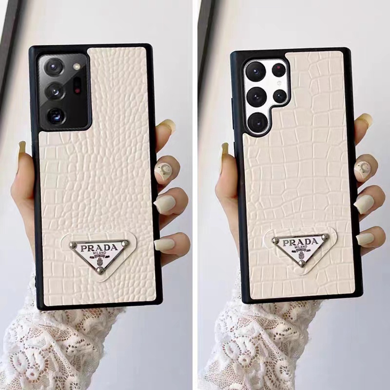 プラダgalaxy s23+ultra/iphone14pro max plusケースpradaワニ革モノグラム白ギャラクシー ブランド ジャケット 可愛いシンプル耐衝撃