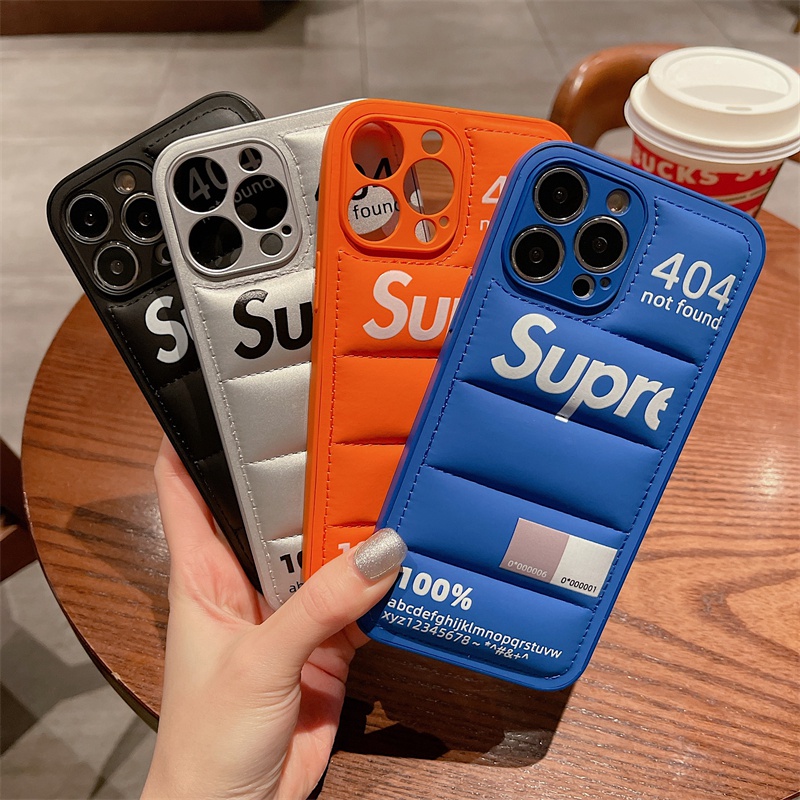 SUPREME シュプリーム ブランド iphone 14/14 pro/15 pro max/15 plusケース 経典 ダウンジャケット風 レザー製 セレブ愛用 レザー 保護 オーダーメイド アイフォン15プロマックス/14カバー メンス レデイース