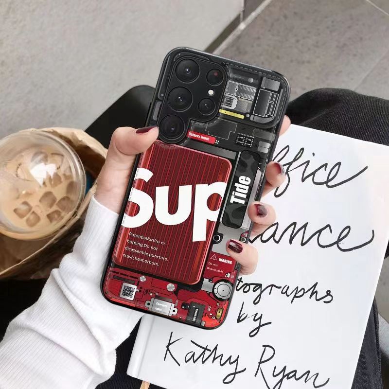 SUPREME シュプリーム ブランド Galaxy S23/S23+/S23 Plus/S23 Ultraケース モノグラム 機械柄 ジャケット型 モノグラム