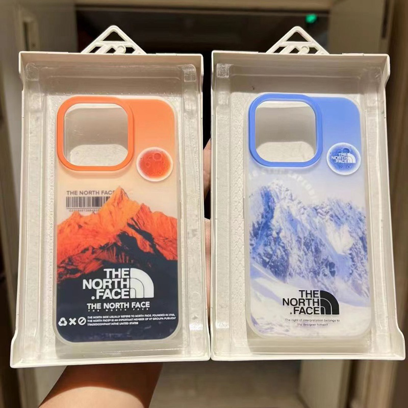 The North Face ザ.ノース.フェイス ハイブランド iPhone14/14 Pro/14 Pro Maxケース かわいい 雪山 クリアケース 月球柄 ジャケット型 男女