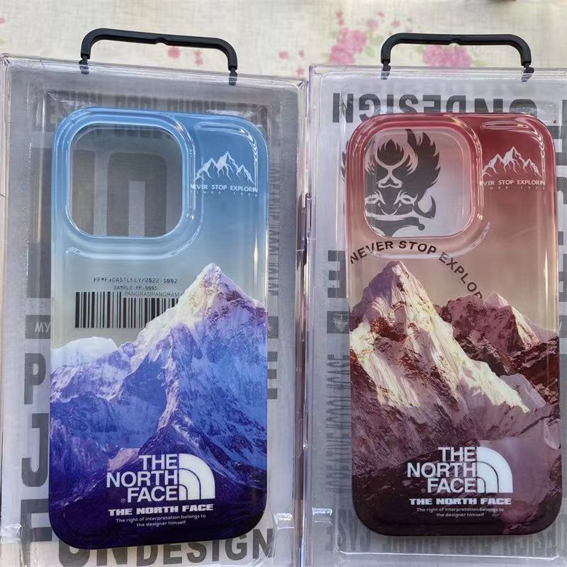 ザノースフェイスiphone14pro max/14plusケース可愛いthe north face雪山クリア月球モノグラム ジャケット ブランド アイフォン14プロ マックス