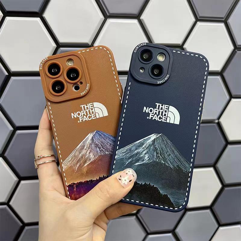 THE NORTH FACE ザ.ノース.フェイス ブランド iPhone15 Pro Maxケース お洒落 雪山柄 ジャケット型 モノグラム アイフォン15プロ マックス カバー ファッション 潮流 メンズ レディーズ