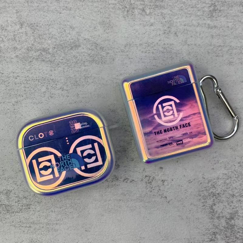 THE NORTH FACE ザノースフェイス CLOT コラボ ハイブランド AirPods Pro2/3/Proケース かわいい メッキ風 収納 軽量 便利