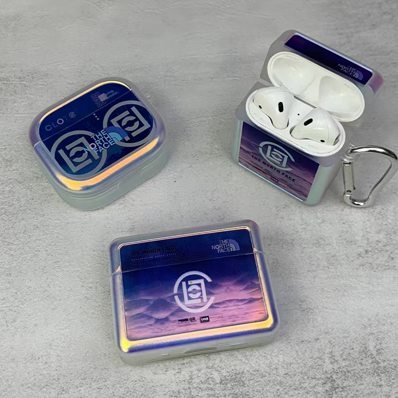 the north faceザノースフェイスairpods pro2/3ケース可愛いclotメッキ カラビナ ブランド紛失防止エアーポッズ プロ2男女